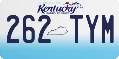 KY license plate 262TYM