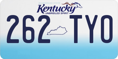 KY license plate 262TYO