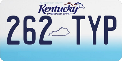 KY license plate 262TYP