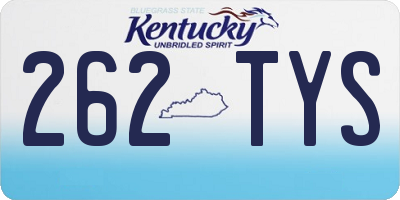 KY license plate 262TYS