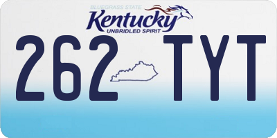 KY license plate 262TYT