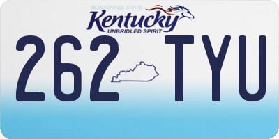 KY license plate 262TYU