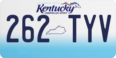KY license plate 262TYV