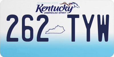 KY license plate 262TYW