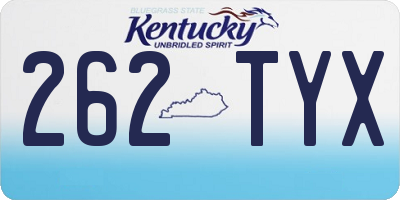 KY license plate 262TYX