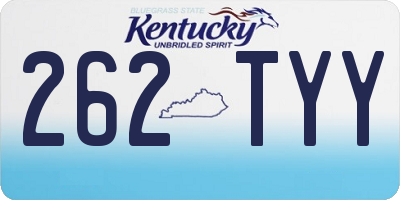 KY license plate 262TYY