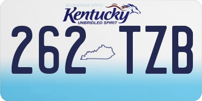 KY license plate 262TZB