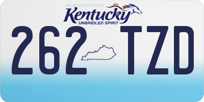 KY license plate 262TZD