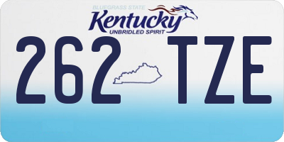 KY license plate 262TZE