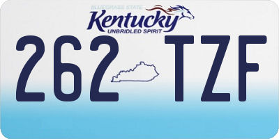 KY license plate 262TZF