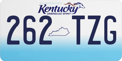 KY license plate 262TZG