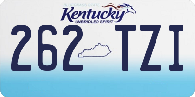 KY license plate 262TZI