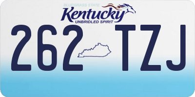 KY license plate 262TZJ