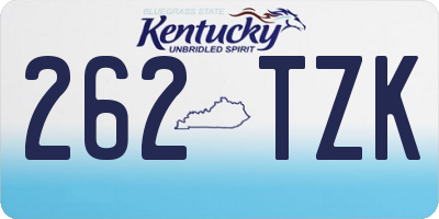 KY license plate 262TZK