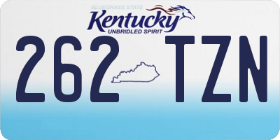 KY license plate 262TZN