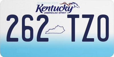 KY license plate 262TZO
