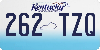 KY license plate 262TZQ