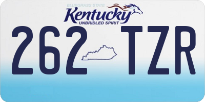 KY license plate 262TZR