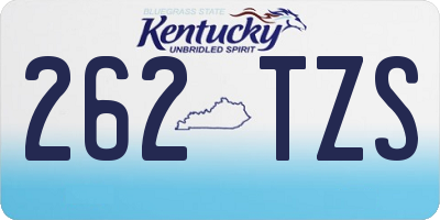 KY license plate 262TZS