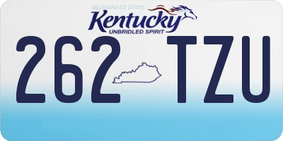 KY license plate 262TZU
