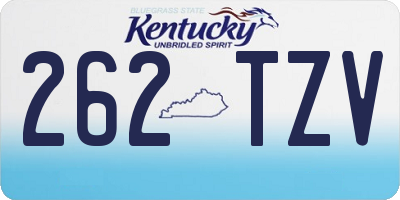 KY license plate 262TZV