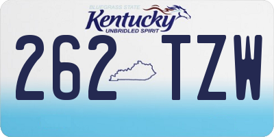 KY license plate 262TZW
