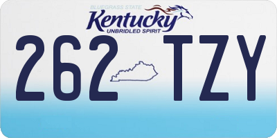 KY license plate 262TZY