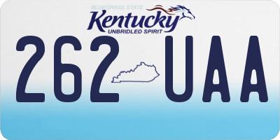 KY license plate 262UAA