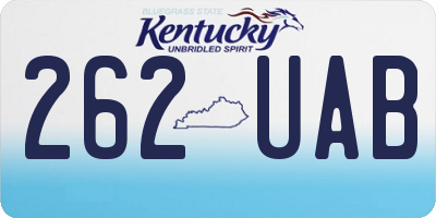 KY license plate 262UAB