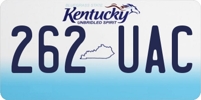 KY license plate 262UAC