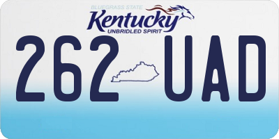 KY license plate 262UAD
