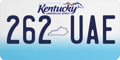 KY license plate 262UAE