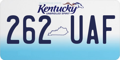 KY license plate 262UAF