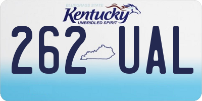 KY license plate 262UAL