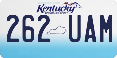 KY license plate 262UAM