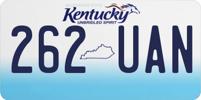 KY license plate 262UAN