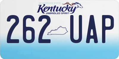 KY license plate 262UAP