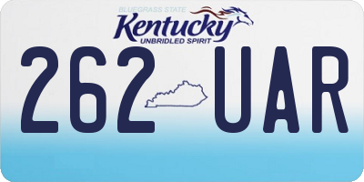 KY license plate 262UAR