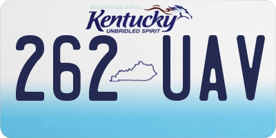KY license plate 262UAV