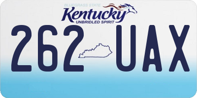 KY license plate 262UAX