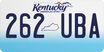 KY license plate 262UBA