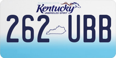 KY license plate 262UBB
