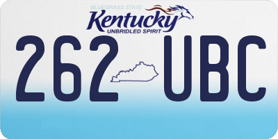 KY license plate 262UBC