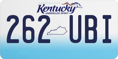 KY license plate 262UBI