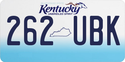 KY license plate 262UBK