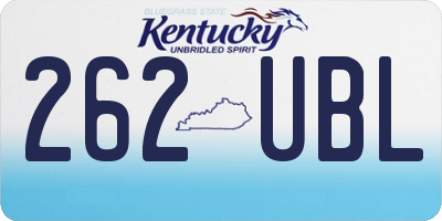 KY license plate 262UBL