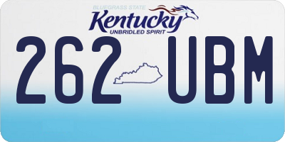 KY license plate 262UBM