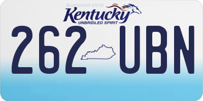 KY license plate 262UBN