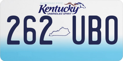 KY license plate 262UBO