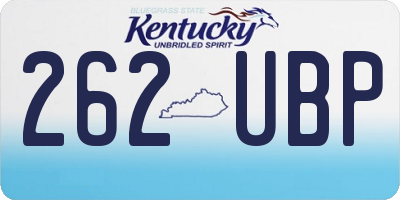 KY license plate 262UBP